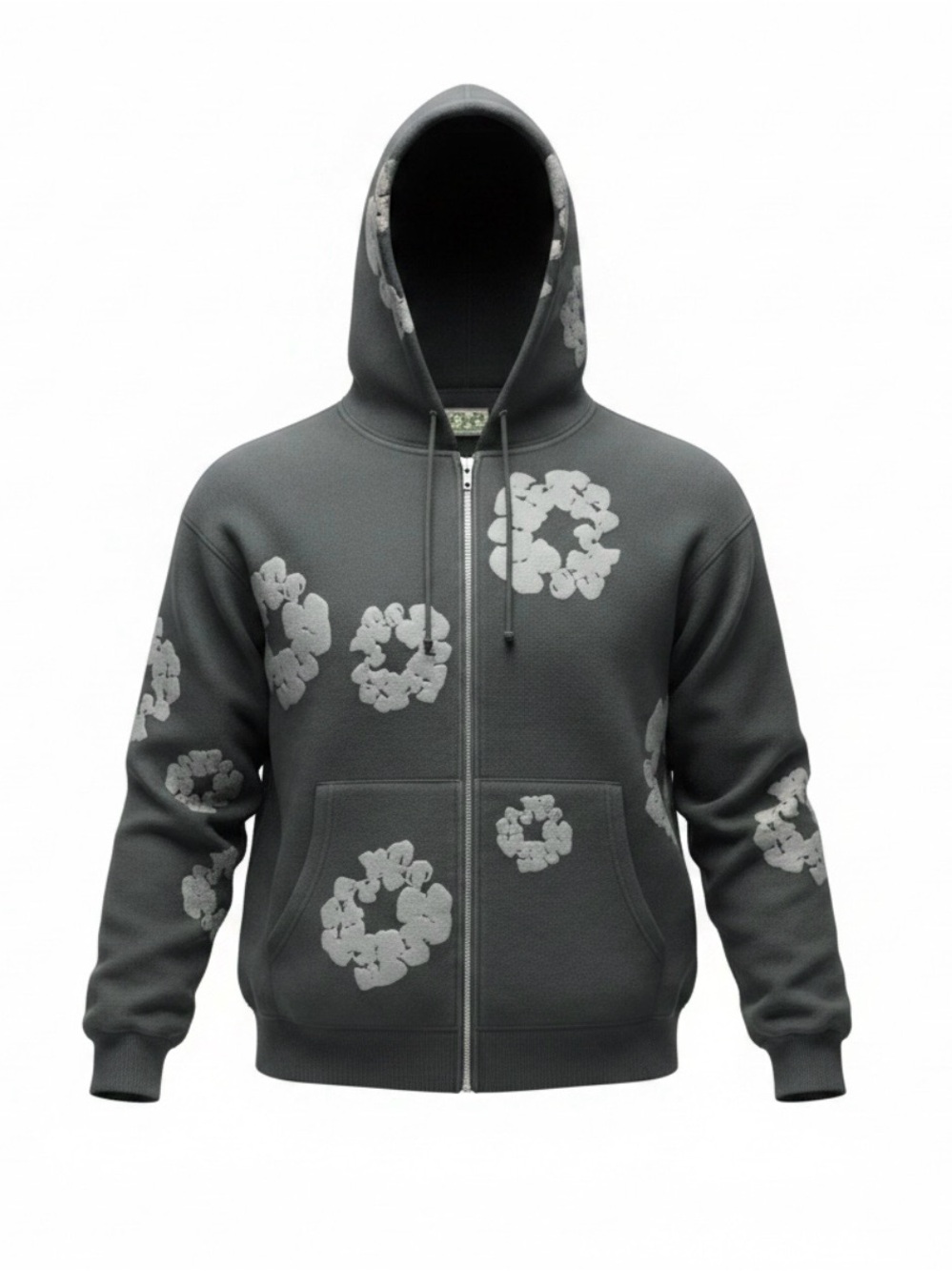 Denim Tears Cotton Wreath Black Zip Hoodie NWT Size Medium